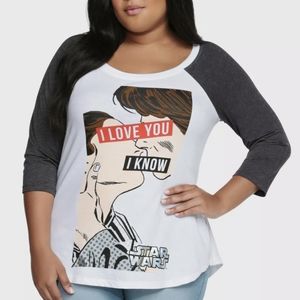 Star wars Leila and Han Solo raglan from torrid
